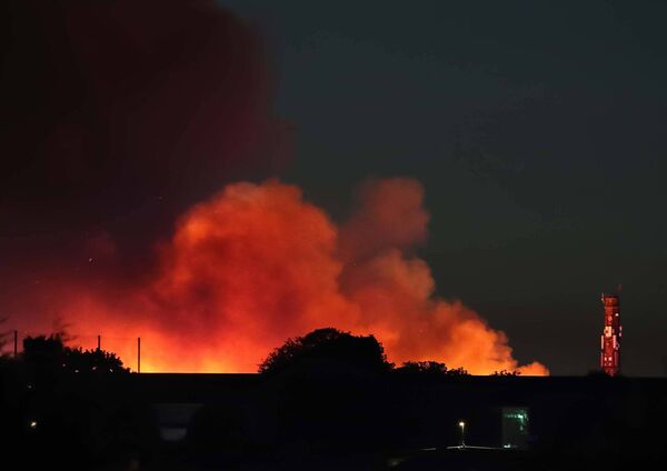 The glow from the inferno could be seen throughout Waterford. Pic: Noel Browne. The glow from the inferno could be seen throughout Waterford. Pic: Noel Browne.