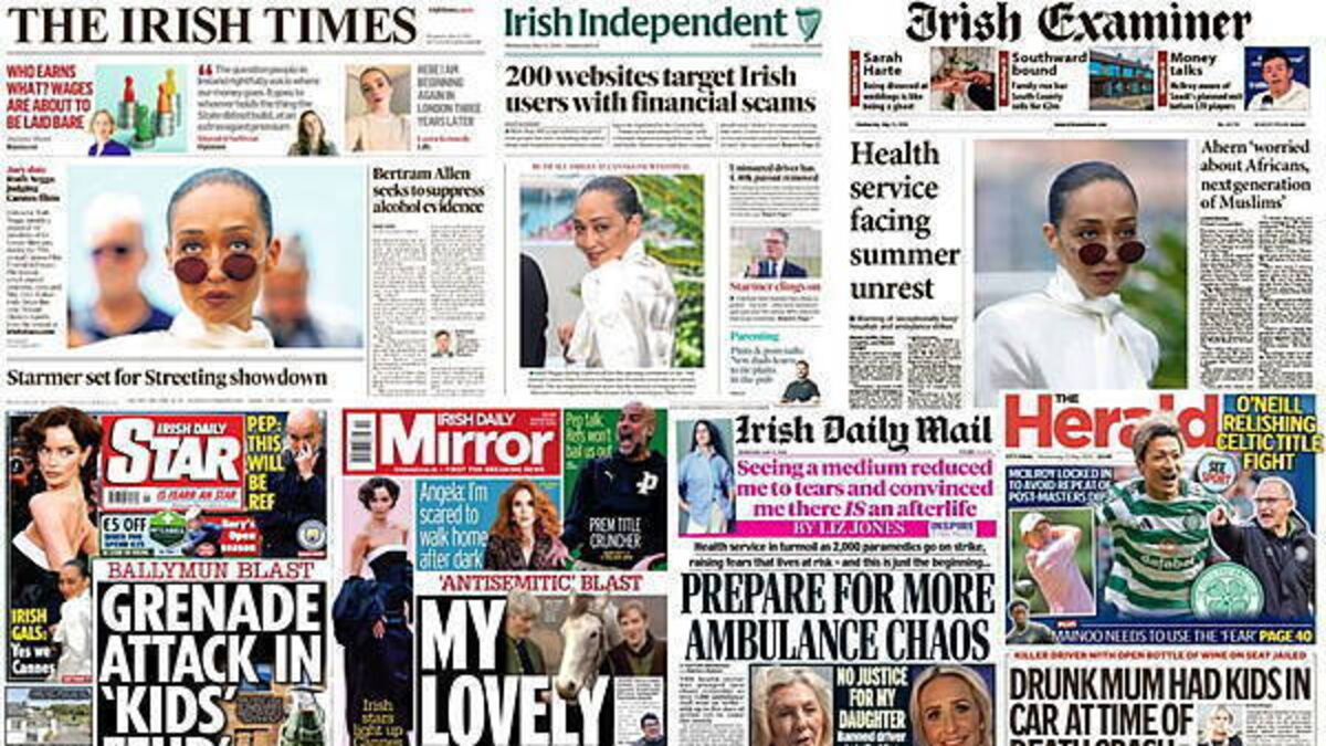 What the papers say: Wednesday's front pages