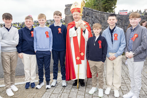  Pupils from St. Mary's NS Ballygunner, who were confirmed by Bishop Alphonsus Cullinan at St. Mary's Church Ballygunner.