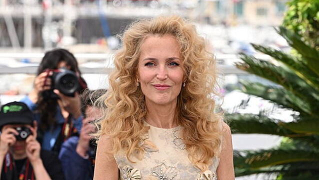 Gillian Anderson shows off ’80s-style curls at Cannes Film Festival