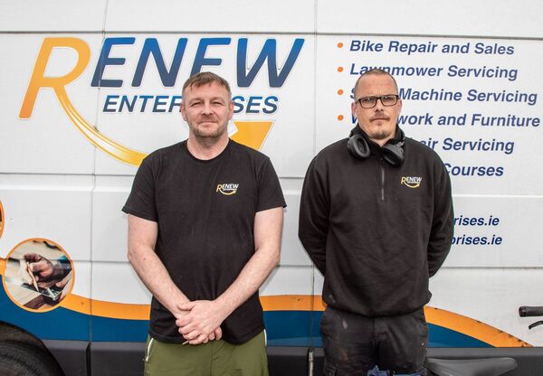 Taking part were Keith Walsh and Michael Lynagh who were looking after Bicycle Repairs. Photo: John Power