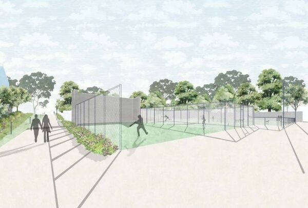 Ball wall and padel court plans