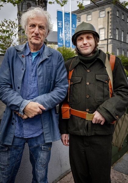 Tony and Oisin Hennessy, at the wreath laying and plaque unveiling at the Spanish Civil War Memorial, remembering the Waterford Men who fought Franco. Photo: Joe Evans Tony and Oisin Hennessy, at the wreath laying and plaque unveiling at the Spanish Civil War Memorial, remembering the Waterford Men who fought Franco. Photo: Joe Evans