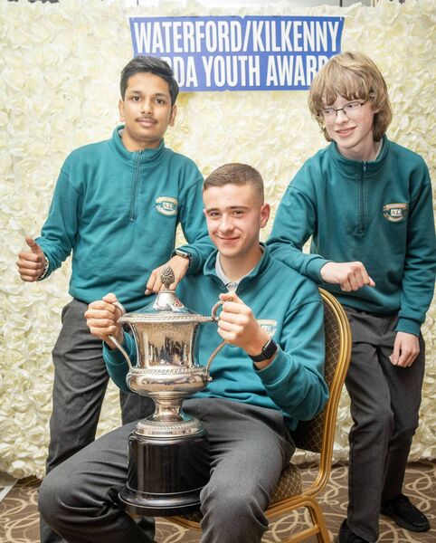 CBS Secondary School Dungarvan, winners of the Perpetual Pat Noctor Award, Krishay Dulera, Jack Shaw and Harry Higgins, missing from photo is Rian Bulfin. CBS Secondary School Dungarvan, winners of the Perpetual Pat Noctor Award, Krishay Dulera, Jack Shaw and Harry Higgins, missing from photo is Rian Bulfin.