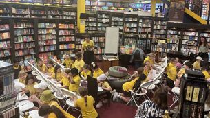 <p>Sarah Bowie leading a workshop for third-class students.</p> <p>Sarah Bowie leading a workshop for third-class students.</p>