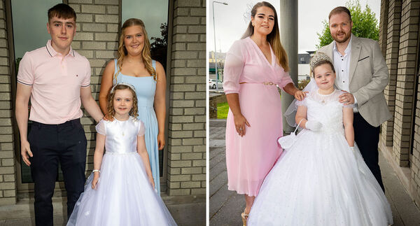  Sadie Swift, (left), and Katie Barcoe Flynn, (right), St. Ursula's, who received her First Holy Communion at the Sacred Heart Church.