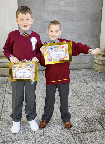 Bobby Power and Theo Walsh, St. Stephen's De La Salle, who received their First Holy Communion at the Cathedral. Bobby Power and Theo Walsh, St. Stephen's De La Salle, who received their First Holy Communion at the Cathedral.