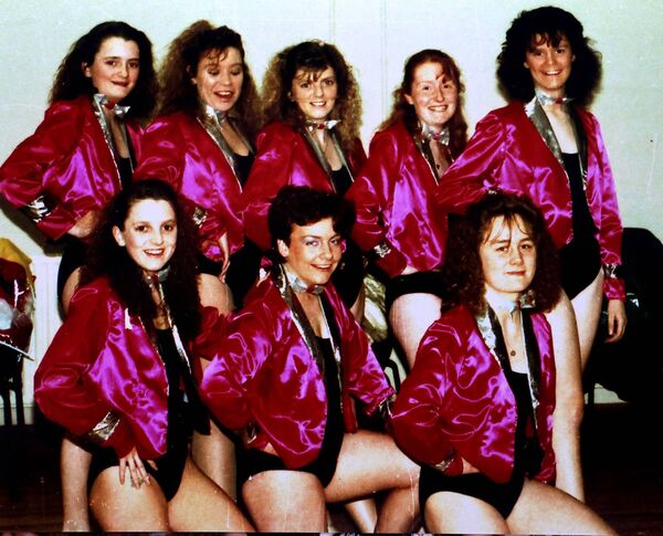 Dancers from the scene 'Applause' with the Port &amp; Docks Variety show in the 1992 John Player Tops