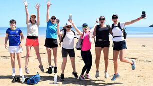 <p>These walkers were jumping for joy having just completed Stage 6, Aglish to Ardmore on the St. Declan's Way </p>