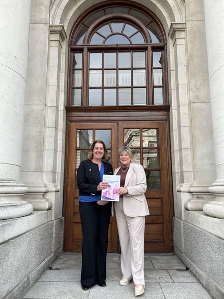 Minister Butler pictured with CEO of HSE Anne O'Connor at Government Buildings