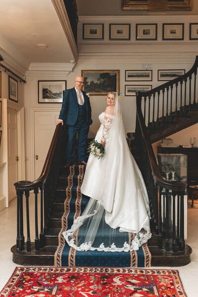 Michelle got her dress from Dreamy Curves and Conor's suit was from Freddie Hatchet. Photo: Daven Casey