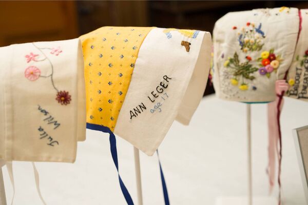 A selection of bonnets at the launch of Waterford's Transported Convict Women.