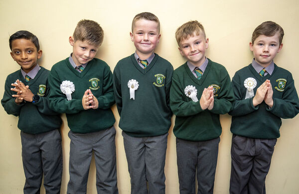  Pupils of Scoil Lorcain waiting to receive their First Holy Communion at the Sacred Heart Church.