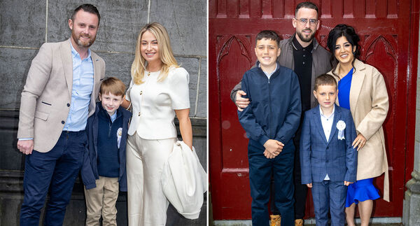  Noah Kennedy, (left), and Jayden Petersen, (right), St. Declan's, who received their First Holy Communion at St. John's Church.