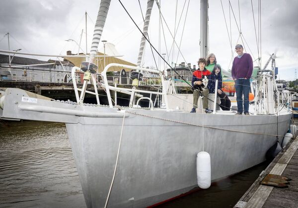 Dutch, Lorelei, Kate, Charley and the family dog Skipper. Photo: Joe Evans