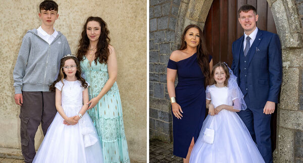  Aria Mai, (left), and Millie Hogan, (right), St. Mary's Ballygunner, who received their First Holy Communion at St. Mary's Church.