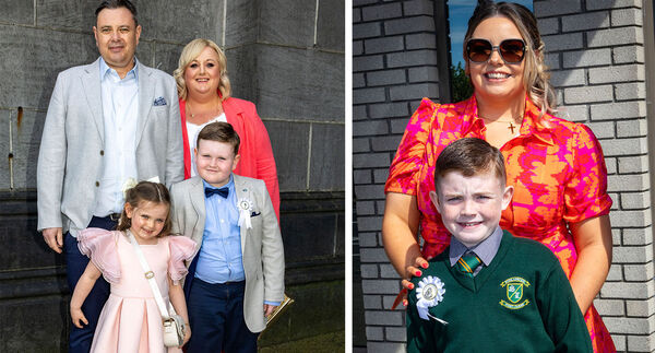  Alfi Townsley, Waterpark, who received his First Holy Communion at St. John's Church (left), and James Walsh, Scoil Lorcain, who received his First Holy Communion at the Sacred Heart Church.
