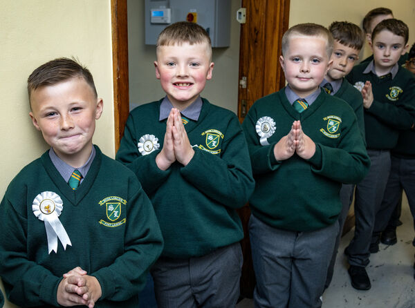 Pupils of Scoil Lorcain waiting to receive their First Holy Communion at the Sacred Heart Church. Pupils of Scoil Lorcain waiting to receive their First Holy Communion at the Sacred Heart Church.