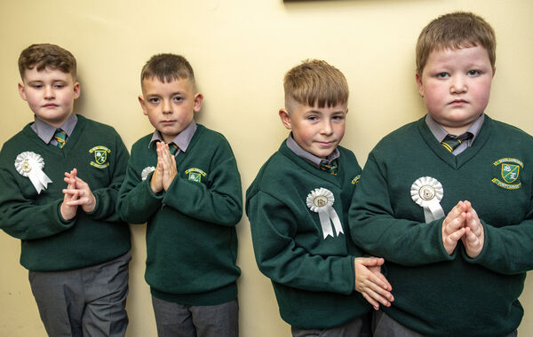 Pupils of Scoil Lorcain waiting to receive their First Holy Communion at the Sacred Heart Church. Pupils of Scoil Lorcain waiting to receive their First Holy Communion at the Sacred Heart Church.