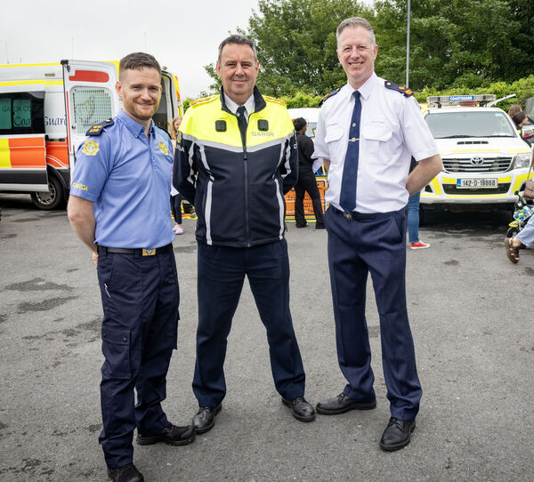 Garda Ollie O'Flynn, Chief Superintendent Anthony Pettit and Superintendent Gavin Hegarty, pictured at the Waterford Garda Station open day. Garda Ollie O'Flynn, Chief Superintendent Anthony Pettit and Superintendent Gavin Hegarty, pictured at the Waterford Garda Station open day.