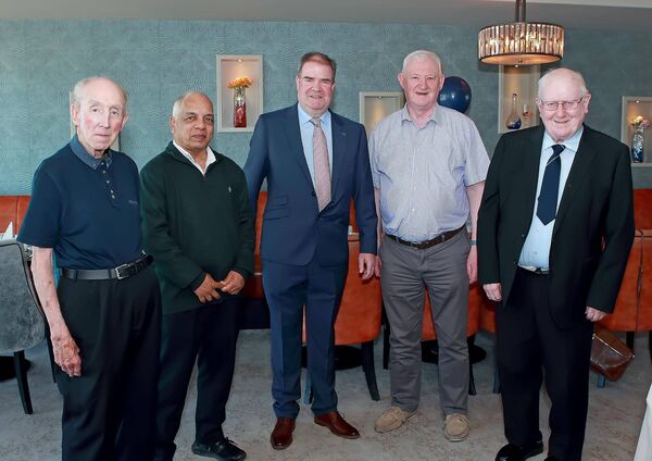 Mount Sion Secondary School Principal, Mr.Edward Kennedy is pictured with Pedatr Gleeson, Blacid Helriques, John Hearne and Christy O'Carroll. Pic: Noel Browne Mount Sion Secondary School Principal, Mr.Edward Kennedy is pictured with Pedatr Gleeson, Blacid Helriques, John Hearne and Christy O'Carroll. Pic: Noel Browne