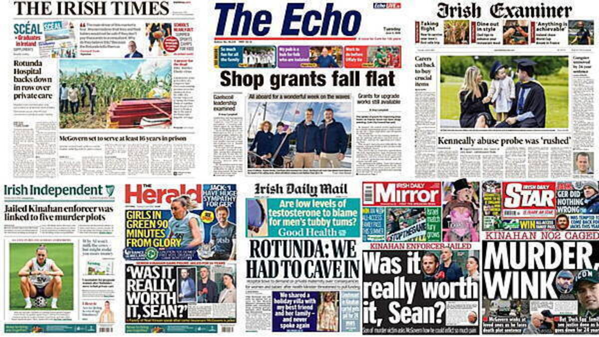 What the papers say: Tuesday's front pages