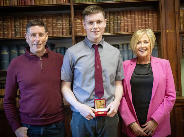 Darragh Houlihan, 6th Year Construction Studies, at the De La Salle College Senior Awards day. Darragh Houlihan, 6th Year Construction Studies, at the De La Salle College Senior Awards day.