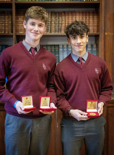 Jack Dowling, 5th Year French and 5th Year PE (LC) and Kareem Elhassadi, 5th Year Chemistry, at the De La Salle College Senior Awards day. Jack Dowling, 5th Year French and 5th Year PE (LC) and Kareem Elhassadi, 5th Year Chemistry, at the De La Salle College Senior Awards day.