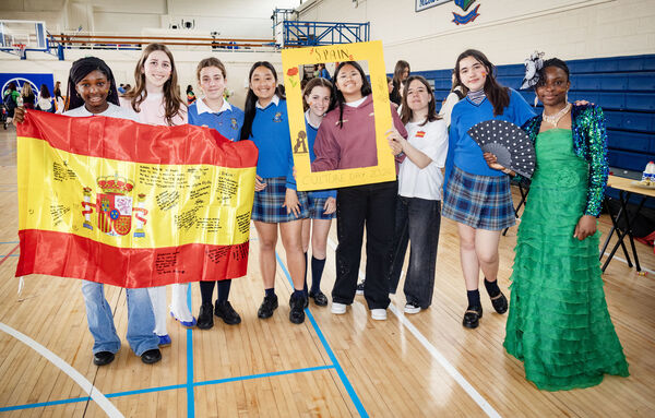 Students representing Spain at Culture Day at Our Lady of Mercy Secondary School. Students representing Spain at Culture Day at Our Lady of Mercy Secondary School.