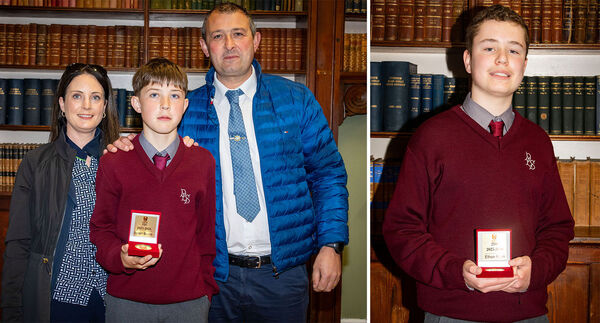 Robert Bourke, 1LC award, (left), and Ethan Ryan, 2 DD award, (right), at the De La Salle College Junior Awards day. Robert Bourke, 1LC award, (left), and Ethan Ryan, 2 DD award, (right), at the De La Salle College Junior Awards day.