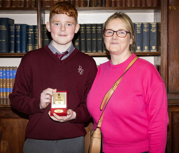 Aidan O'Sullivan, 2CB award recipient, at the De La Salle College Junior Awards day. Aidan O'Sullivan, 2CB award recipient, at the De La Salle College Junior Awards day.