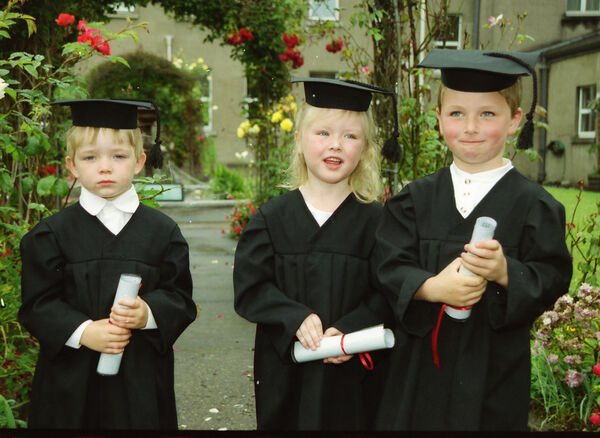 Pictured at the graduation from the Waterford Montessori School, Lady Lane, are tiny tots Barry Smyth, Alison Conway and Darragh Power, back in 2000. Pictured at the graduation from the Waterford Montessori School, Lady Lane, are tiny tots Barry Smyth, Alison Conway and Darragh Power, back in 2000.