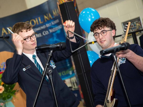 Head Boy Tommy Griffin playing a final note at Ardscoil na Mara Graduations 2026. Photo: John Power Head Boy Tommy Griffin playing a final note at Ardscoil na Mara Graduations 2026. Photo: John Power