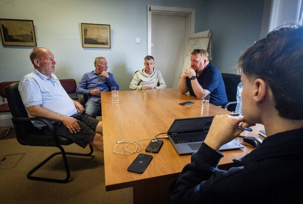 Kenneally Survivors, Jason Clancy, Paul Walsh, Colin Power and Kevin Keating speaking to Waterford News & Star journalist Darragh Murphy in our offices this week. Photo: Joe Evans Kenneally Survivors, Jason Clancy, Paul Walsh, Colin Power and Kevin Keating speaking to Waterford News & Star journalist Darragh Murphy in our offices this week. Photo: Joe Evans