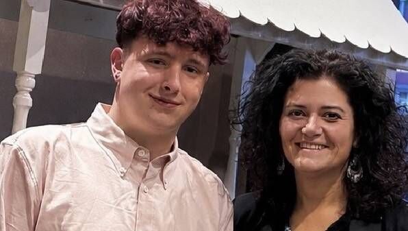 Rhys Jenkins pictured with Jennifer Guiry at his graduation ceremony from St Josephs School. Rhys Jenkins pictured with Jennifer Guiry at his graduation ceremony from St Josephs School.
