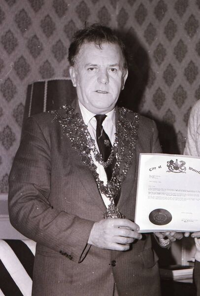 Billy Kenneally pictured in 1985 when he was Mayor of Waterford City Billy Kenneally pictured in 1985 when he was Mayor of Waterford City