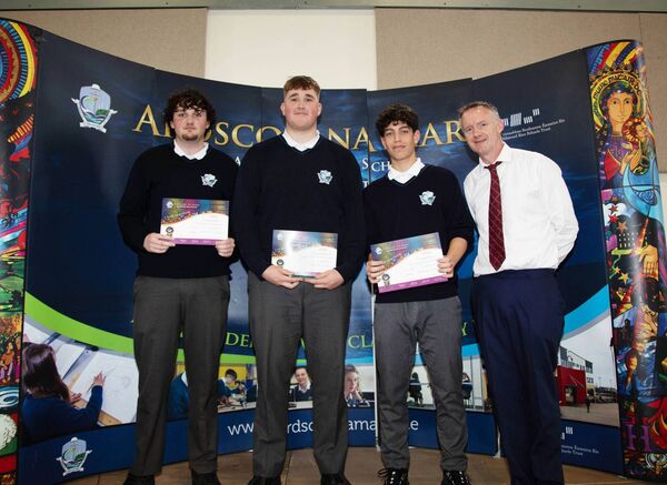 Sen. POY Nominations were Finn Carthy, Robert Jones and Tony Borisov. POY was Robert Jones. Presenting was Mr. Cahill. Photo: John Power Sen. POY Nominations were Finn Carthy, Robert Jones and Tony Borisov. POY was Robert Jones. Presenting was Mr. Cahill. Photo: John Power