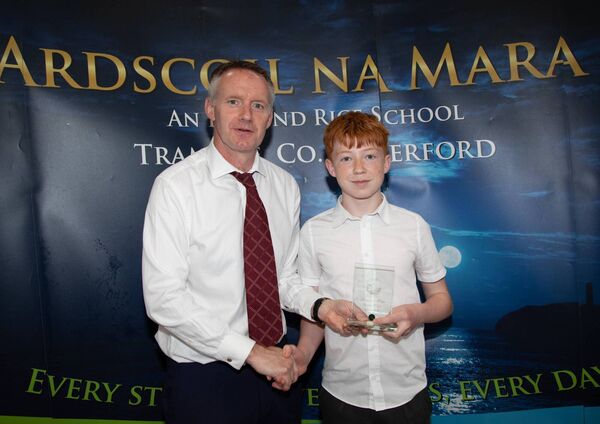 Jun. POY Boys Athletics Shay Crowley. Presenting is Mr. Cahill, Deputy Principal. Photo: John Power Jun. POY Boys Athletics Shay Crowley. Presenting is Mr. Cahill, Deputy Principal. Photo: John Power