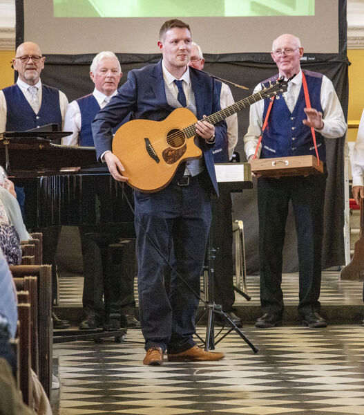 Damien Keogh, Musical Director, and Dordán Choir members at Christ Church Cathedral. Damien Keogh, Musical Director, and Dordán Choir members at Christ Church Cathedral.