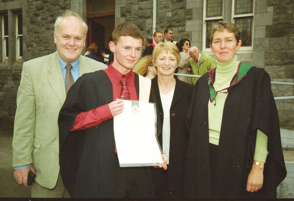 Pictured at WIT's Conferring Ceremony in 2000 were Tony McGrath, Jamie McGrath, Roanmore Park, who was conferred with a National Certificate in Business Studies, Carol McGrath and Joan McDonald, Lecturer. Pictured at WIT's Conferring Ceremony in 2000 were Tony McGrath, Jamie McGrath, Roanmore Park, who was conferred with a National Certificate in Business Studies, Carol McGrath and Joan McDonald, Lecturer.