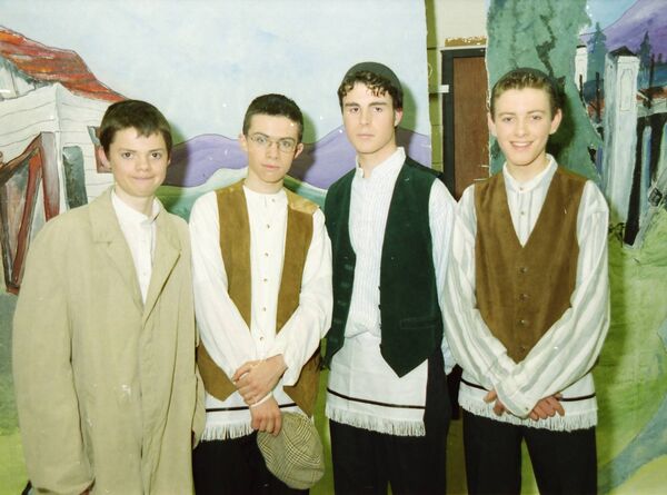 Dean Walsh, Trevor Nolan, John Leahy and John Flynn, in the St. Paul's Community College production of Fiddler on the Roof, back in 2000. Dean Walsh, Trevor Nolan, John Leahy and John Flynn, in the St. Paul's Community College production of Fiddler on the Roof, back in 2000.