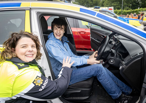 Garda Grainne O'Shea with Spencer, pictured at the Waterford Garda Station open day. Garda Grainne O'Shea with Spencer, pictured at the Waterford Garda Station open day.