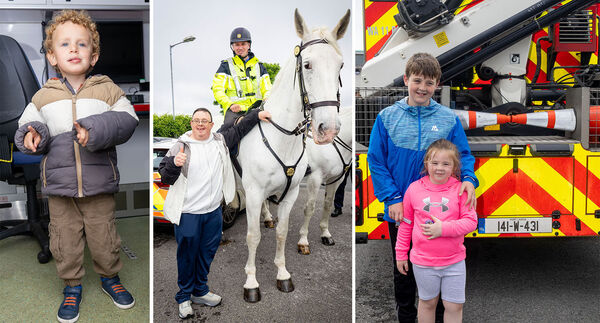 Rio,(left), Darragh and Garda Peter (centre) and Kayden and Holly (right) pictured at the Waterford Garda Station open day. Rio,(left), Darragh and Garda Peter (centre) and Kayden and Holly (right) pictured at the Waterford Garda Station open day.