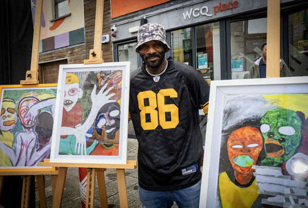 Artist, Rody Nsambo, at Africa Day. Artist, Rody Nsambo, at Africa Day.
