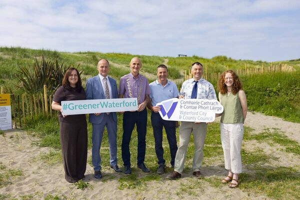 Cllr. Catherine Burke; John Hogan IPB Insurance; Cathaoirleach of the Comeragh District Area, Cllr. Seanie Power; Cllr. Liam Brazil, Gabriel Hynes, Director of Services, Waterford City and County Council and Ella Ryan, Environmental Awareness Officer, Waterford City and County Council. Photograph: Patrick Browne Cllr. Catherine Burke; John Hogan IPB Insurance; Cathaoirleach of the Comeragh District Area, Cllr. Seanie Power; Cllr. Liam Brazil, Gabriel Hynes, Director of Services, Waterford City and County Council and Ella Ryan, Environmental Awareness Officer, Waterford City and County Council. Photograph: Patrick Browne