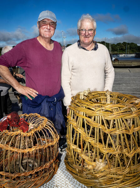 Brendan Simpson and sean Doherty, Heritage Fisheies, at the Plaza for Friends of the River Suir, Summer Solstice Celebration. Photo: Joe Evans Brendan Simpson and sean Doherty, Heritage Fisheies, at the Plaza for Friends of the River Suir, Summer Solstice Celebration. Photo: Joe Evans