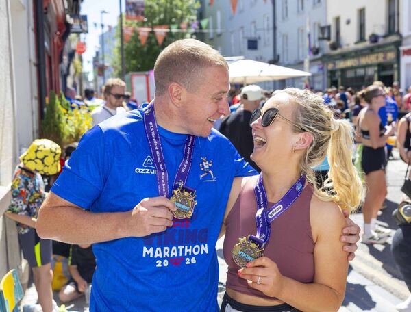 Pictured at the WLR Waterford Viking Marathon 2026 are Stephen Hamm and Jessie O’Sullivan . Pictured at the WLR Waterford Viking Marathon 2026 are Stephen Hamm and Jessie O’Sullivan .