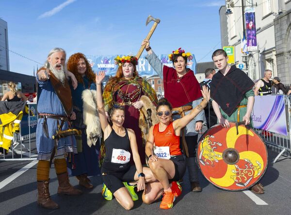 Pictured at the WLR Waterford Viking Marathon 2026 are Niamh O’Donovan and Onra Power with the Vikings. Pictured at the WLR Waterford Viking Marathon 2026 are Niamh O’Donovan and Onra Power with the Vikings.