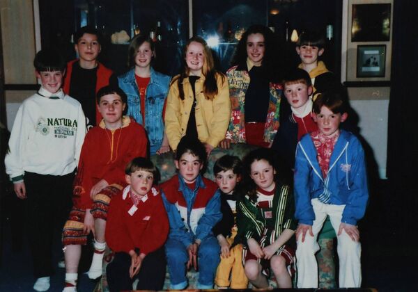 Young members of Stage Fright Kids who modeled cloths from Heroes in the 1994 Junior Chamber Fashion Show at Jurys Hotel in aid of Alzheimers Society.