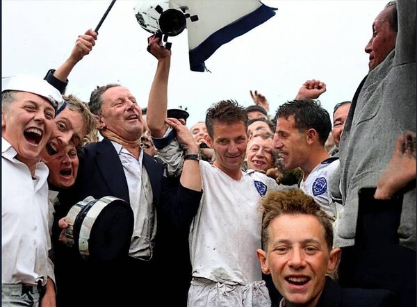 Sr Colette lived through Waterford's All Ireland triumphs. 1959, Pat Fanning raises the arm of captain Frankie Walsh. Colourised photo courtesy of Ian Hannigan